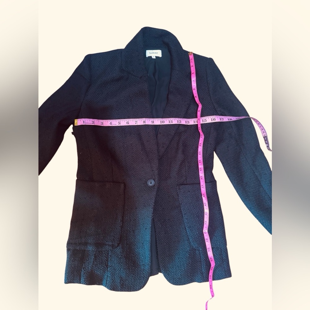 Bohme Textured Tailored Black Blazer Jacket Size Small - Picture 9 of 9